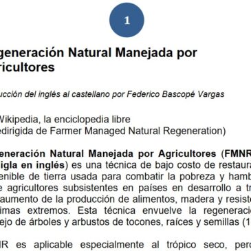 Regenación Natural Manejanda por Agricultores