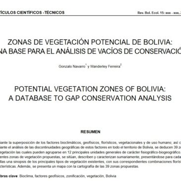 Zonas de Vegetación Potencial de Bolivia