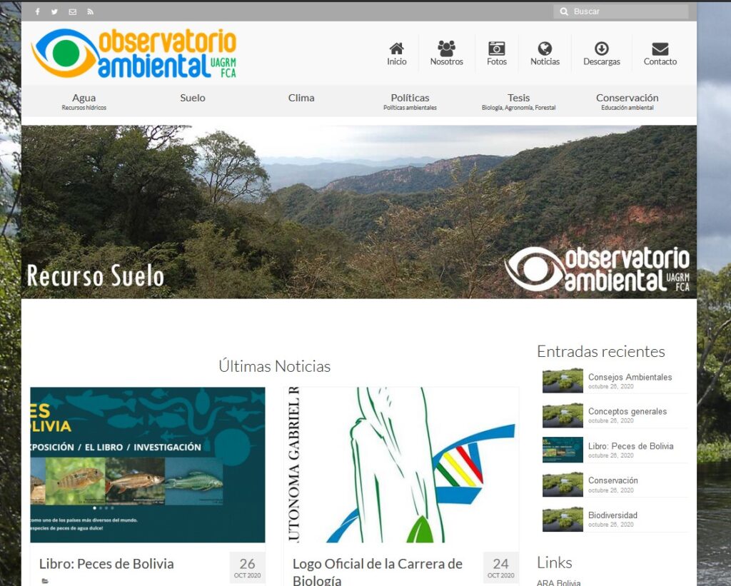 Nuevo sitio del Observatorio Ambiental UAGRM