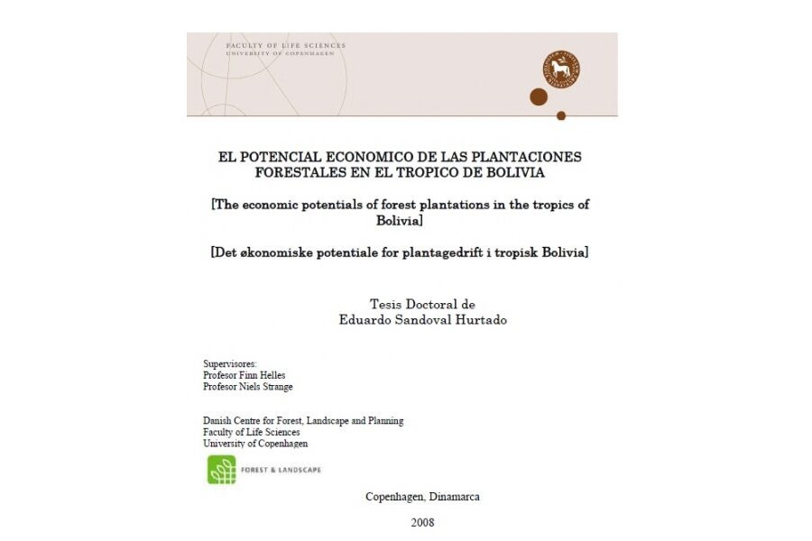 El Potencial Economico De Las Plantaciones Forestales En El Tropico De Bolivia